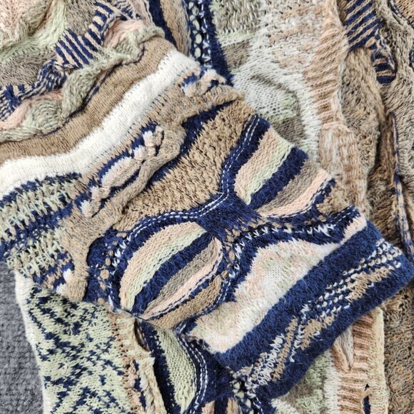 COOGI Classic Australia Medium Long Sweater Women Knit Intricate Cotton Linen - Picture 3 of 16